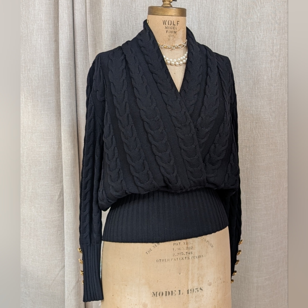 Black ESCADA Cable Knit Sweater